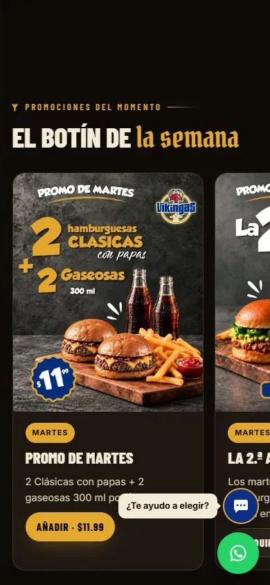 Web de Vikingas en celular: promociones